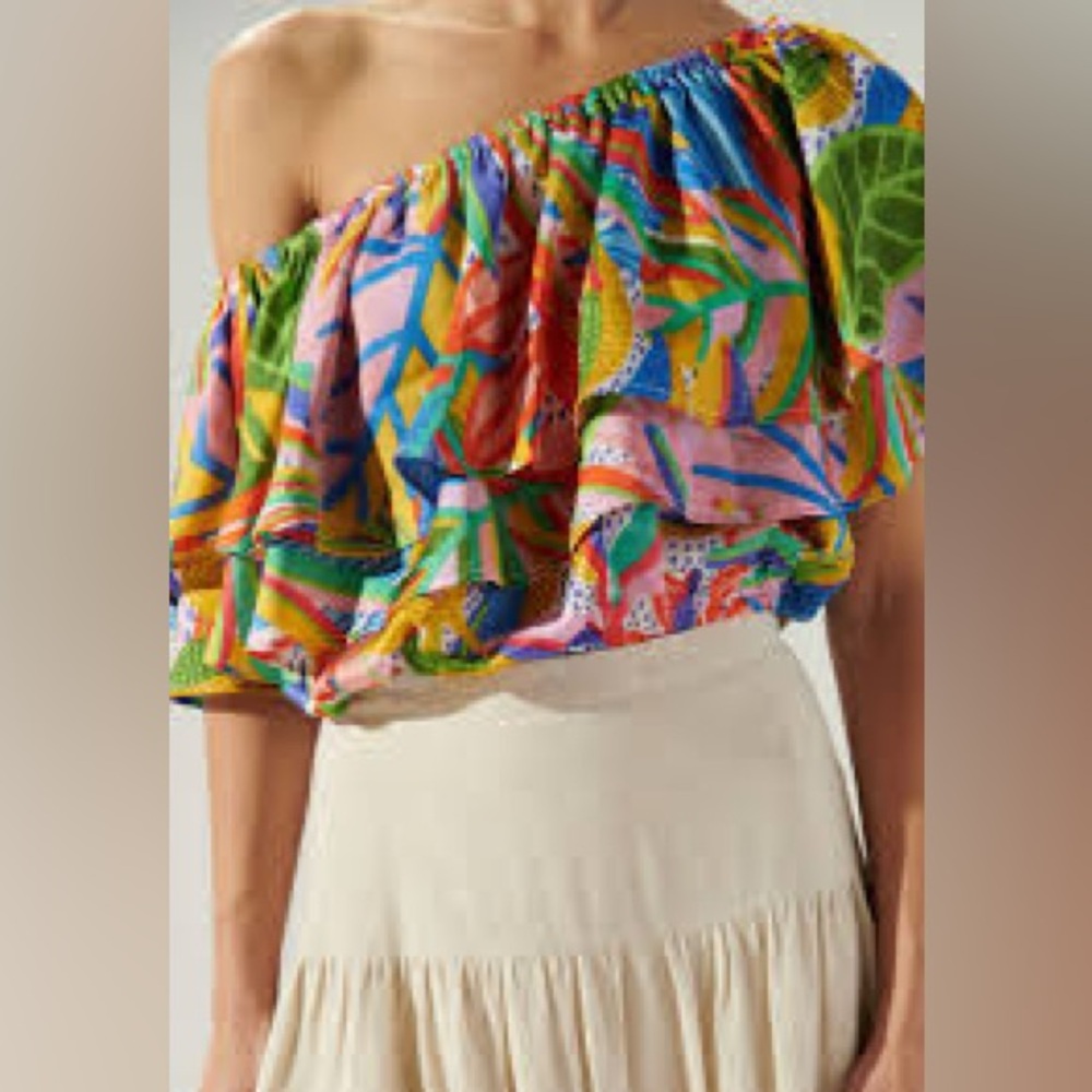 NWT Sugarlips Colorful Versatile Off-Shoulder Blouse - Picture 3 of 5